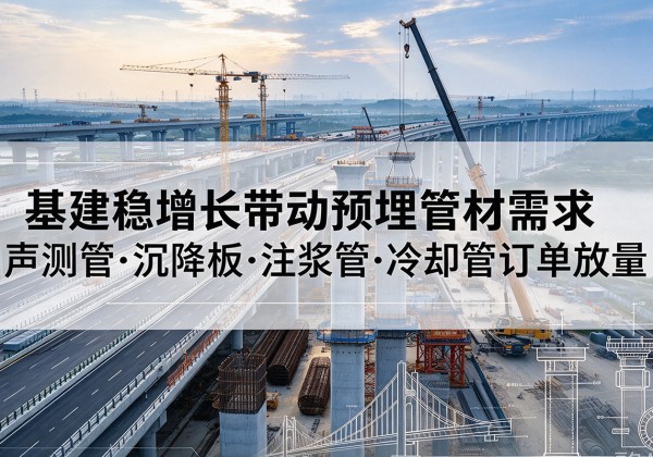 中江基建稳增长带动预埋监测管材需求，声测管、沉降板、注浆管订单持续放量