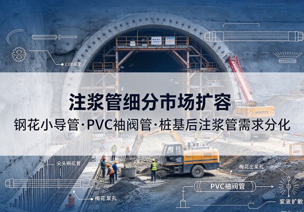 中江注浆管细分市场扩容，隧道钢花小导管、PVC 袖阀管、桩基后注浆管需求分化